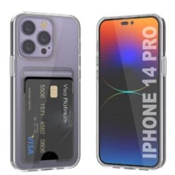 IPhone 14 Pro Card Holder Case [Crystal CardSlot Series] [Slim Fit]
