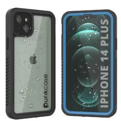 IPhone 14 Plus Waterproof Case, Punkcase [Extreme Series] Armor Cover W/ Built In Screen Protector [Light Blue]
