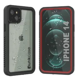IPhone 14Waterproof Case, Punkcase [Extreme Series] Armor Cover W/ Built In Screen Protector [Red]