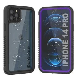 IPhone 14 Pro Waterproof Case, Punkcase [Extreme Series] Armor Cover W/ Built In Screen Protector [Purple]