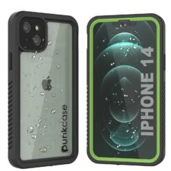 IPhone 14Waterproof Case, Punkcase [Extreme Series] Armor Cover W/ Built In Screen Protector [Light Green]