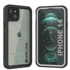 IPhone 14 Waterproof Case, Punkcase [Extreme Series] Armor Cover W/ Built In Screen Protector [White]