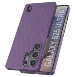 Punkcase Galaxy S25 Ultra Carbon Fiber Case [AramidShield Series] Ultra Slim & Light Kevlar [Purple]