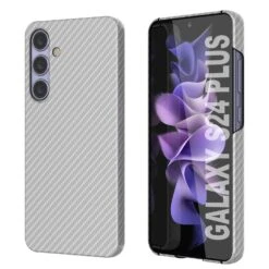 Galaxy S24 Plus Case, Punkcase CarbonShield, Heavy Duty & Ultra Thin Cover [shockproof][non Slip] [White]