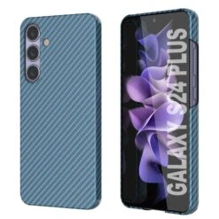 Galaxy S24 Plus Case, Punkcase CarbonShield, Heavy Duty & Ultra Thin Cover [shockproof][non Slip] [Light Blue]