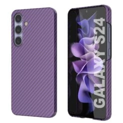 Galaxy S24 Case, Punkcase CarbonShield, Heavy Duty & Ultra Thin Cover [shockproof][non Slip] [Purple]