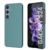 Galaxy S24 Case, Punkcase CarbonShield, Heavy Duty & Ultra Thin Cover [shockproof][non Slip] [Teal]