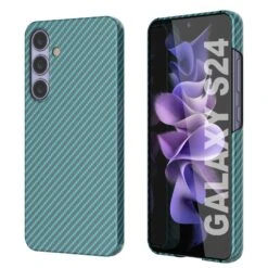 Galaxy S24 Case, Punkcase CarbonShield, Heavy Duty & Ultra Thin Cover [shockproof][non Slip] [Teal]