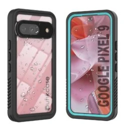 Google Pixel 9Waterproof Case, Punkcase [Extreme Series] Armor Cover W/ Built In Screen Protector [Teal]