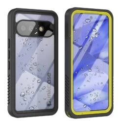 Google Pixel 9a Waterproof Case, Punkcase [Extreme Series] Armor Cover W/ Built In Screen Protector [Yellow]