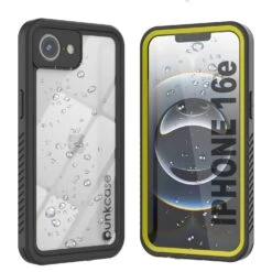 IPhone 16e Waterproof Case, Punkcase [Extreme Series] Armor Cover W/ Built In Screen Protector [Yellow]