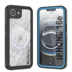 IPhone 16e Waterproof Case, Punkcase [Extreme Mag Series] Armor Cover W/ Built In Screen Protector [Blue]