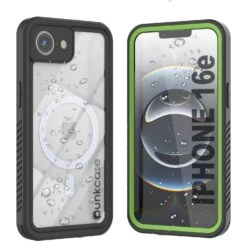 IPhone 16eWaterproof Case, Punkcase [Extreme Mag Series] Armor Cover W/ Built In Screen Protector [Green]