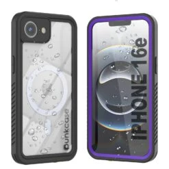 IPhone 16eWaterproof Case, Punkcase [Extreme Mag Series] Armor Cover W/ Built In Screen Protector [Purple]