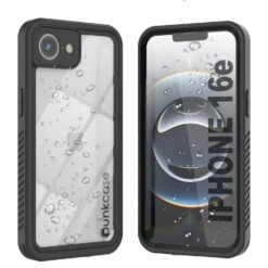 IPhone 16e Waterproof Case, Punkcase [Extreme Series] Armor Cover W/ Built In Screen Protector [Black]