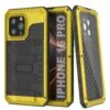 IPhone 16 Pro Metal Extreme 3.0 Series Aluminum Waterproof Case IP68 W/Buillt In Screen Protector & Kickstand [Yellow]