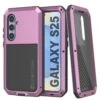 Galaxy S25 Metal Case, Heavy Duty Military Grade Armor Cover [shock Proof] Full Body Hard [Pink] -Phone Vibe Shop 1 Metallic S25