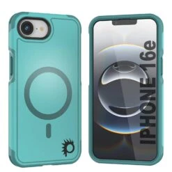 PunkCase IPhone 16e Case, [Spartan 2.0 Series] Clear Rugged Heavy Duty Cover W/Built In Screen Protector [Blue]