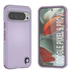 PunkCase Google Pixel 9 Pro XL Case, [Spartan 2.0 Series] Clear Rugged Heavy Duty Cover W/Built In Screen Protector [Lilac]