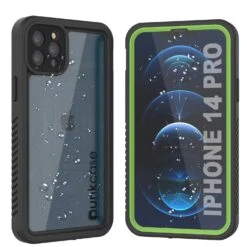 IPhone 14 Pro Waterproof Case, Punkcase [Extreme Series] Armor Cover W/ Built In Screen Protector [Light Green]