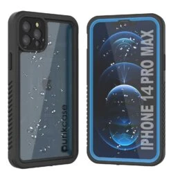Products IPhone 14 Pro Max Waterproof Case, Punkcase [Extreme Series] Armor Cover W/ Built In Screen Protector [Light Blue]