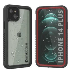 IPhone 14 Plus Waterproof Case, Punkcase [Extreme Series] Armor Cover W/ Built In Screen Protector [Red]