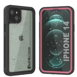 IPhone 14Waterproof Case, Punkcase [Extreme Series] Armor Cover W/ Built In Screen Protector [Pink]