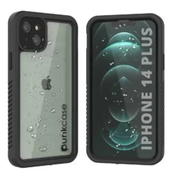 IPhone 14 Plus Waterproof Case, Punkcase [Extreme Series] Armor Cover W/ Built In Screen Protector [Black]