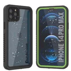 Products IPhone 14 Pro Max Waterproof Case, Punkcase [Extreme Series] Armor Cover W/ Built In Screen Protector [Light Green]