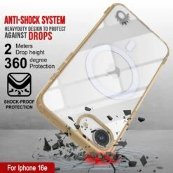 Punkcase IPhone 16e Magnetic Wireless Charging Case [ClearMag Series][Gold] -Phone Vibe Shop 2 ClearMag Iphone 16e e22e3c3c 739c 46ba b6ca 1870b1ecb8f7