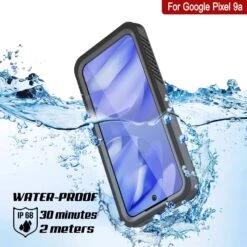Google Pixel 9a Waterproof Case, Punkcase [Extreme Series] Armor Cover W/ Built In Screen Protector [Navy Blue] -Phone Vibe Shop 2 Extreme Google Pixel 9a