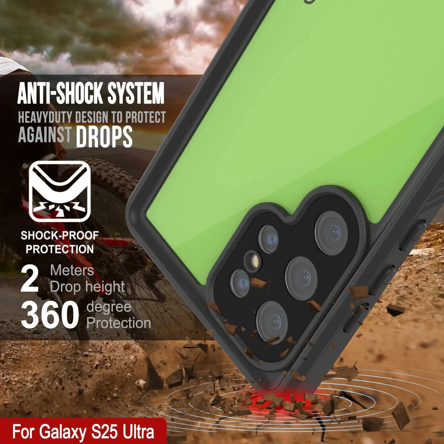 Galaxy S25 Ultra Waterproof Case PunkCase StudStar Light Green Thin 6.6ft Underwater IP68 ShockProof 4 Galaxy S25 Ultra Waterproof Case PunkCase StudStar Light Green Thin 6.6ft Underwater IP68 ShockProof - Image 2