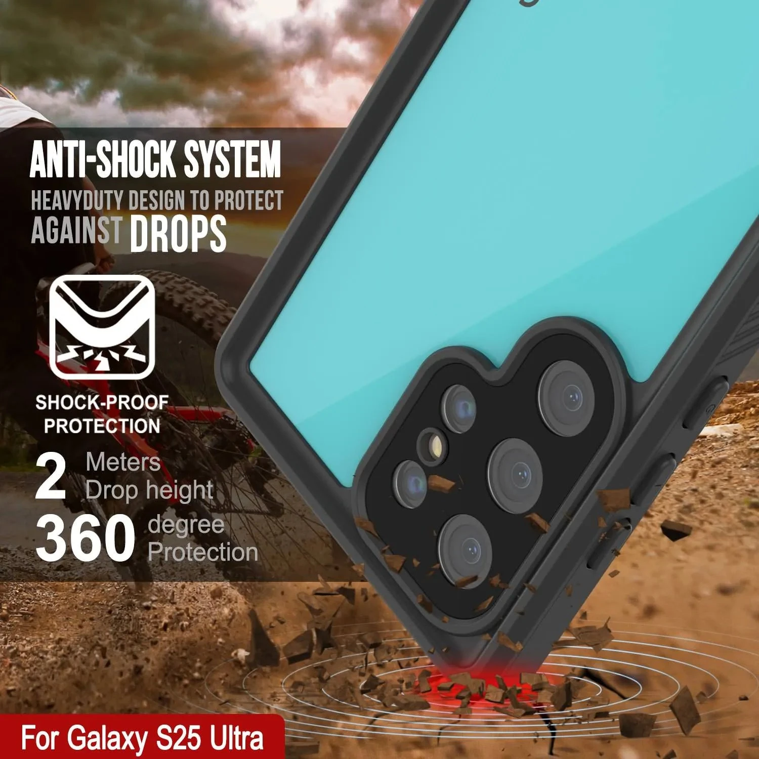 Galaxy S25 Ultra Waterproof Case PunkCase StudStar Teal Thin 6.6ft Underwater IP68 Shock/Snow Proof 4 Galaxy S25 Ultra Waterproof Case PunkCase StudStar Teal Thin 6.6ft Underwater IP68 Shock/Snow Proof - Image 2