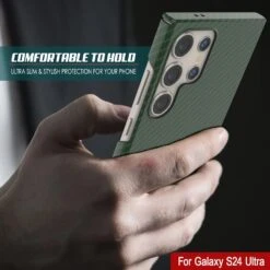 Galaxy S24 Ultra Case, Punkcase CarbonShield, Heavy Duty & Ultra Thin Cover [shockproof][non Slip] [Dark Green] -Phone Vibe Shop 3 Carbonshield S24 Ultra