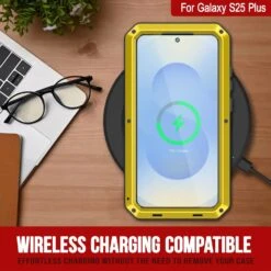 Galaxy S25 Plus Metal Case, Heavy Duty Military Grade Armor Cover [shock Proof] Full Body Hard [Yellow] -Phone Vibe Shop 3 Metallic S25 Plus c77b547b a5a9 407b 9507 79e40e9e9926