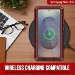 Galaxy S25 Ultra Metal Case, Heavy Duty Military Grade Armor Cover [shock Proof] Full Body Hard [Red] -Phone Vibe Shop 3 Metallic S25 Ultra 51d100ad 08cb 4d2b b262 6c8c2d7b49d4