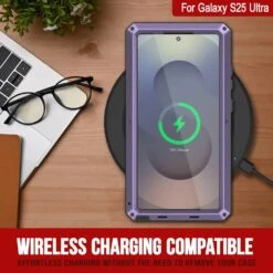 Galaxy S25 Ultra Metal Case, Heavy Duty Military Grade Armor Cover [shock Proof] Full Body Hard [Purple] -Phone Vibe Shop 3 Metallic S25 Ultra cda6c357 a0b4 4530 b0ec e0422e972eb4