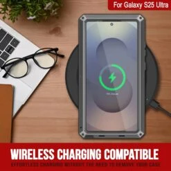 Galaxy S25 Ultra Metal Case, Heavy Duty Military Grade Armor Cover [shock Proof] Full Body Hard [Silver] -Phone Vibe Shop 3 Metallic S25 Ultra d7234490 bed3 4bf1 b4a2 b7412ad849c4