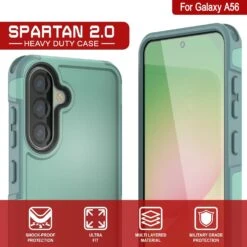 PunkCase Galaxy A56 Case, [Spartan 2.0 Series] Clear Rugged Heavy Duty Cover [Teal] -Phone Vibe Shop 3 Spartan 2 A56 015da369 d069 4beb 9aa2 b14d88711b88