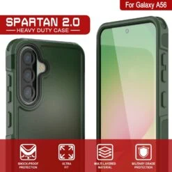 PunkCase Galaxy A56 Case, [Spartan 2.0 Series] Clear Rugged Heavy Duty Cover [Dark Green] -Phone Vibe Shop 3 Spartan 2 A56 6ed7bc52 9221 42dc b090 40b42dcfebd9