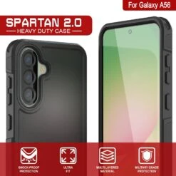 PunkCase Galaxy A56 Case, [Spartan 2.0 Series] Clear Rugged Heavy Duty Cover [Black] -Phone Vibe Shop 3 Spartan 2 A56 a881d9c6 f670 4744 8b23 809614bc697b