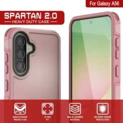PunkCase Galaxy A56 Case, [Spartan 2.0 Series] Clear Rugged Heavy Duty Cover [Pink] -Phone Vibe Shop 3 Spartan 2 A56 e1fe428a b5d1 48c5 9f79 c41f897265a1