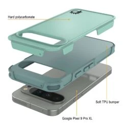 PunkCase Google Pixel 9 Pro XL Case, [Spartan 2.0 Series] Clear Rugged Heavy Duty Cover W/Built In Screen Protector [Teal] -Phone Vibe Shop 3 Spartan 2 Pixel 9 Pro XL 19ca313c 3552 4fb0 9e28 55d06090bf9d