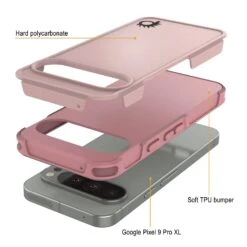 PunkCase Google Pixel 9 Pro XL Case, [Spartan 2.0 Series] Clear Rugged Heavy Duty Cover W/Built In Screen Protector [Pink] -Phone Vibe Shop 3 Spartan 2 Pixel 9 Pro XL 7203aa21 74ea 4123 a118 ea282bbcf790