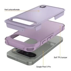 PunkCase Google Pixel 9 Pro Case, [Spartan 2.0 Series] Clear Rugged Heavy Duty Cover W/Built In Screen Protector [Lilac] -Phone Vibe Shop 3 Spartan 2 Pixel 9 Pro ac5bac0d 92e9 489f 832e 8900b3a6ca9d
