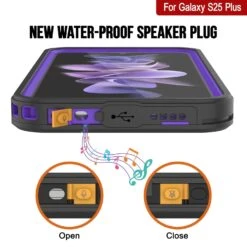 Galaxy S25+ Plus Waterproof Case PunkCase StudStar Purple Thin 6.7ft Underwater IP68 Shock/Snow Proof -Phone Vibe Shop 3 Studstar S25 Plus