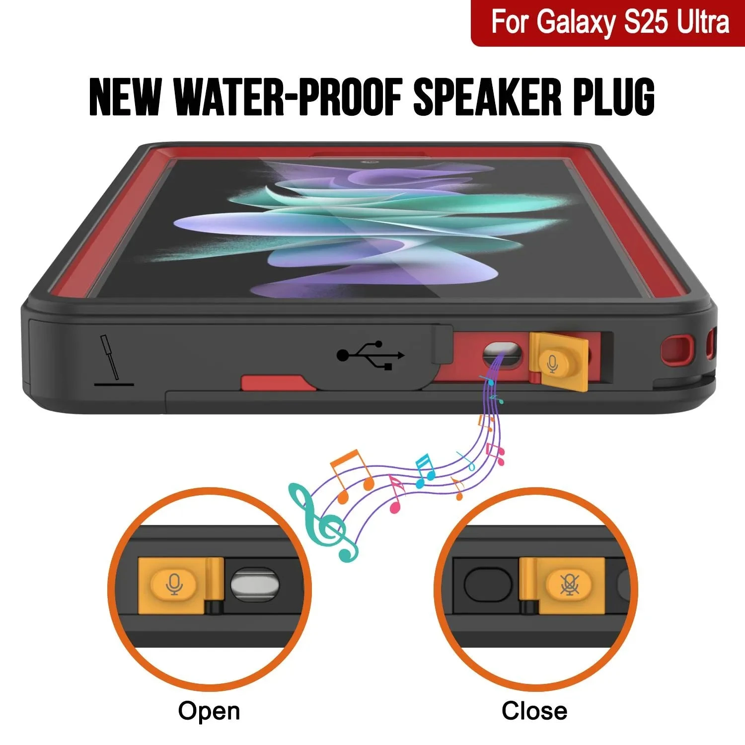 Galaxy S25 Ultra Waterproof Case PunkCase StudStar Red Thin 6.6ft Underwater IP68 Shock/Snow Proof 5 Galaxy S25 Ultra Waterproof Case PunkCase StudStar Red Thin 6.6ft Underwater IP68 Shock/Snow Proof - Image 3