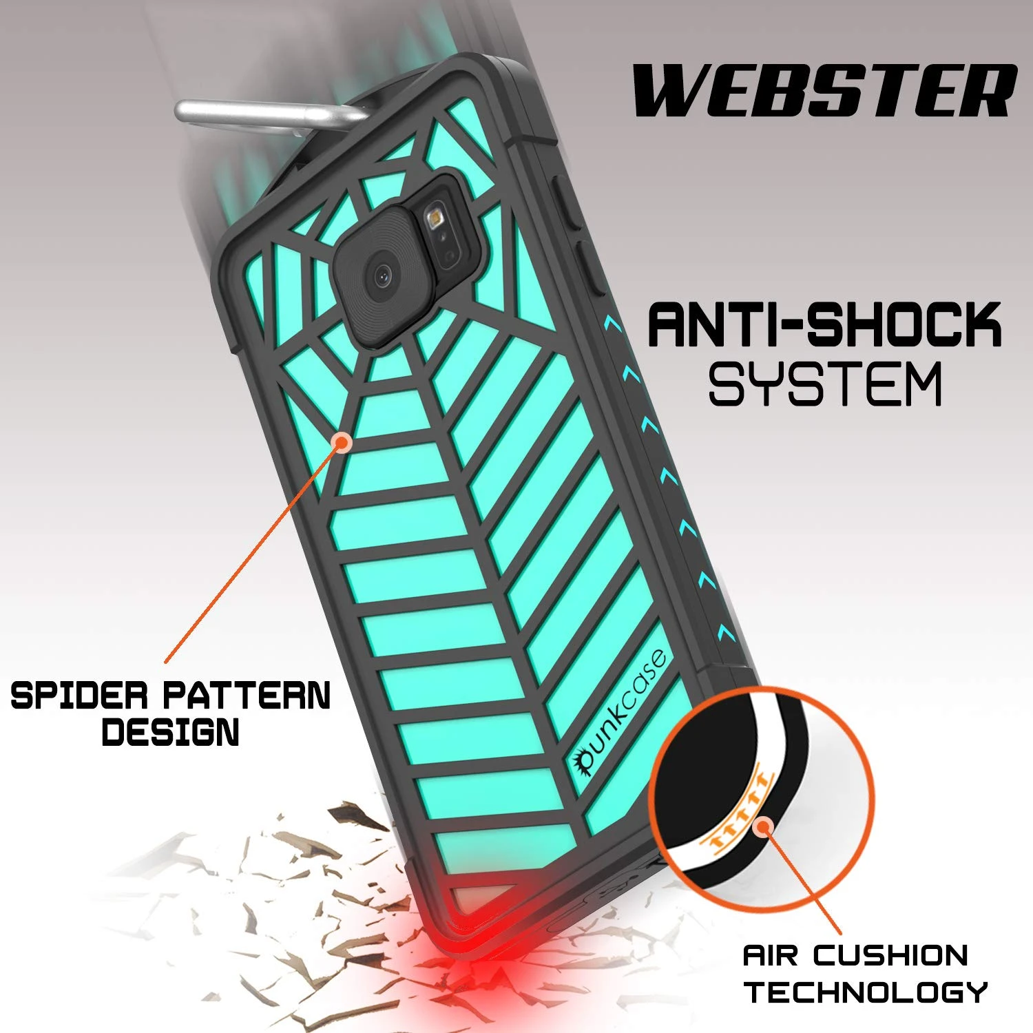 Galaxy Note FE Waterproof Case, Punkcase WEBSTER Series, Teal | Heavy Duty Armor Cover 6 Galaxy Note FE Waterproof Case, Punkcase WEBSTER Series, Teal | Heavy Duty Armor Cover - Image 4