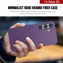 Punkcase Galaxy S25 Plus Carbon Fiber Case [AramidShield Series] Ultra Slim & Light Kevlar [Purple] -Phone Vibe Shop 4 Carbon S25
