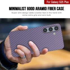 Punkcase Galaxy S25 Plus Carbon Fiber Case [AramidShield Series] Ultra Slim & Light Kevlar [Lilac] -Phone Vibe Shop 4 Carbon S25 Plus